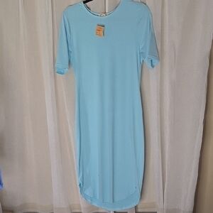 Chic Light Blue Midi Dress